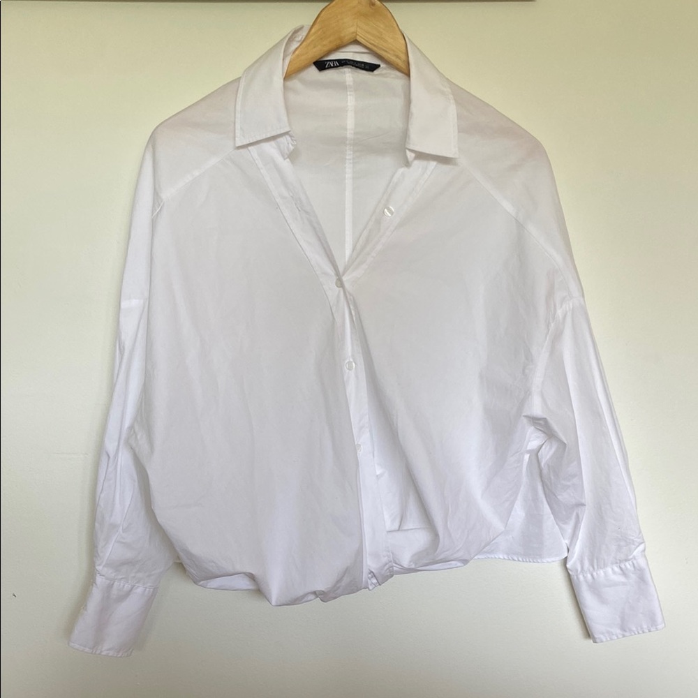 Zara Classic White Collared Shirt